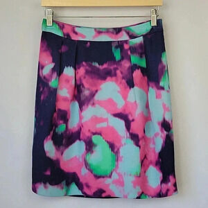 Kate Spade Midi Skirt Navy, Pink, Green & Aqua Size 4